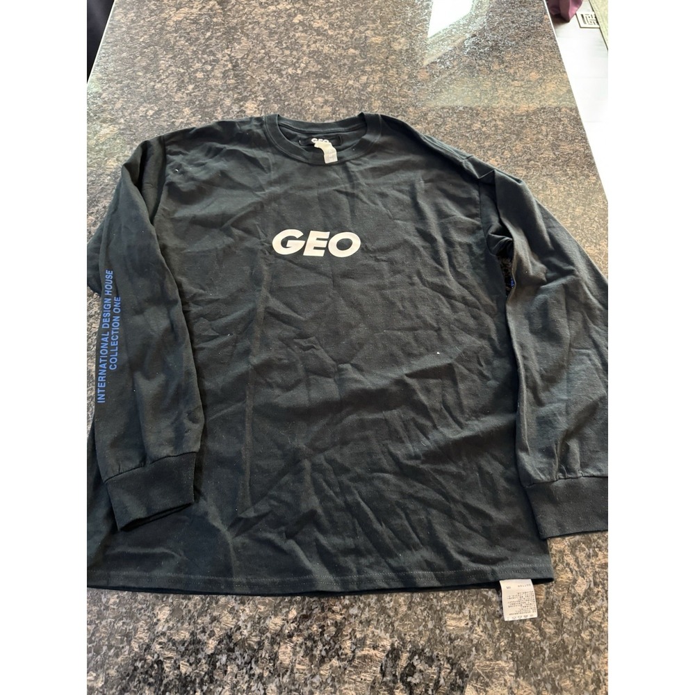 GEO Up Down Weathered SS Long Leave T Shirt Design House Collection Sz L